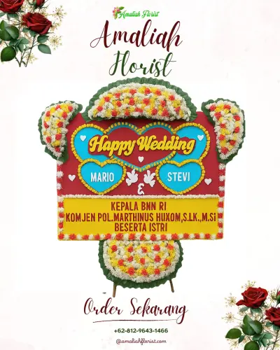 Karangan Papan Bunga Pernikahan di Semugih
